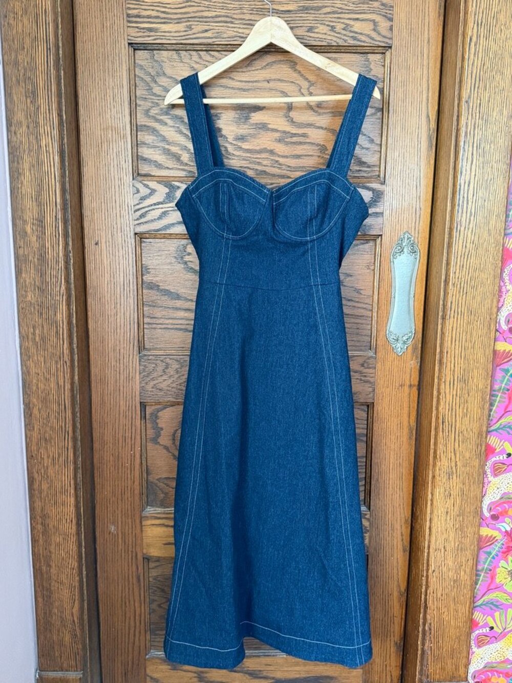 VICI Collection Rey Bustier Bodice Denim Midi Dress - Picture 4 of 8